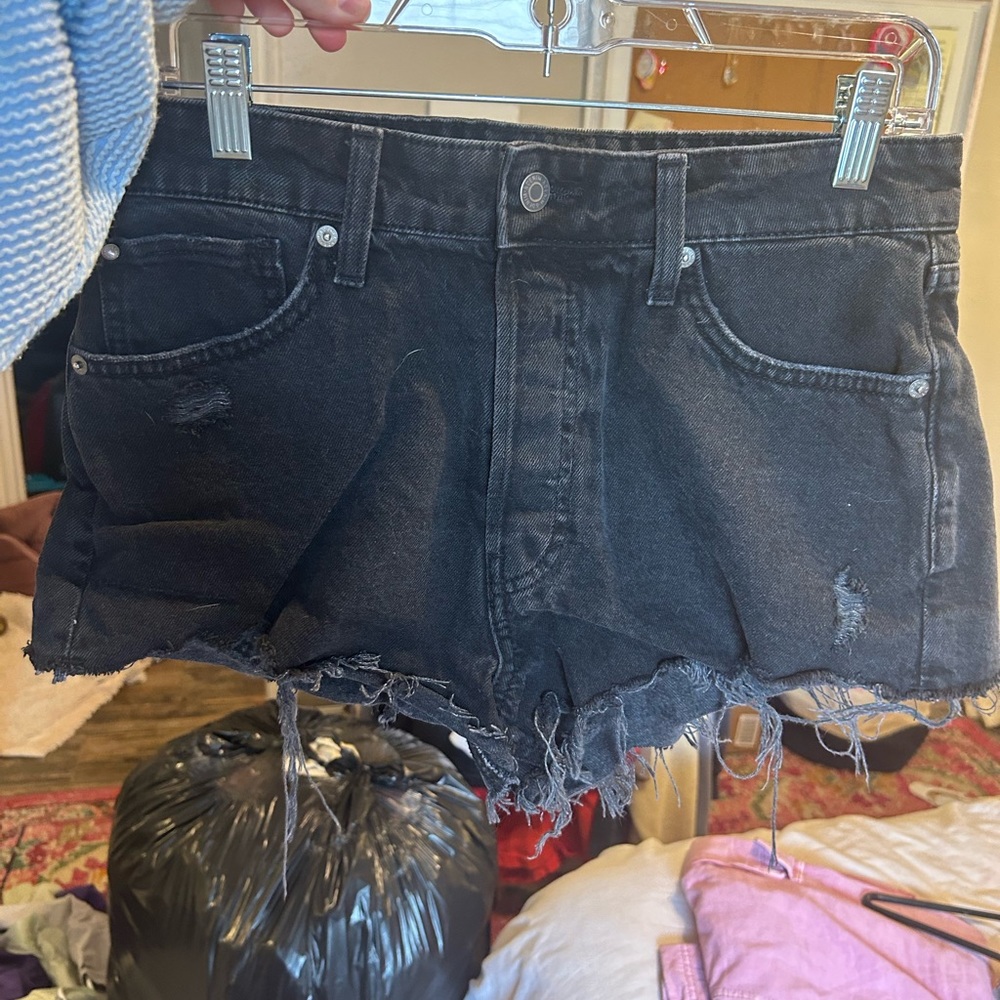PacSun black cheeky denim shorts